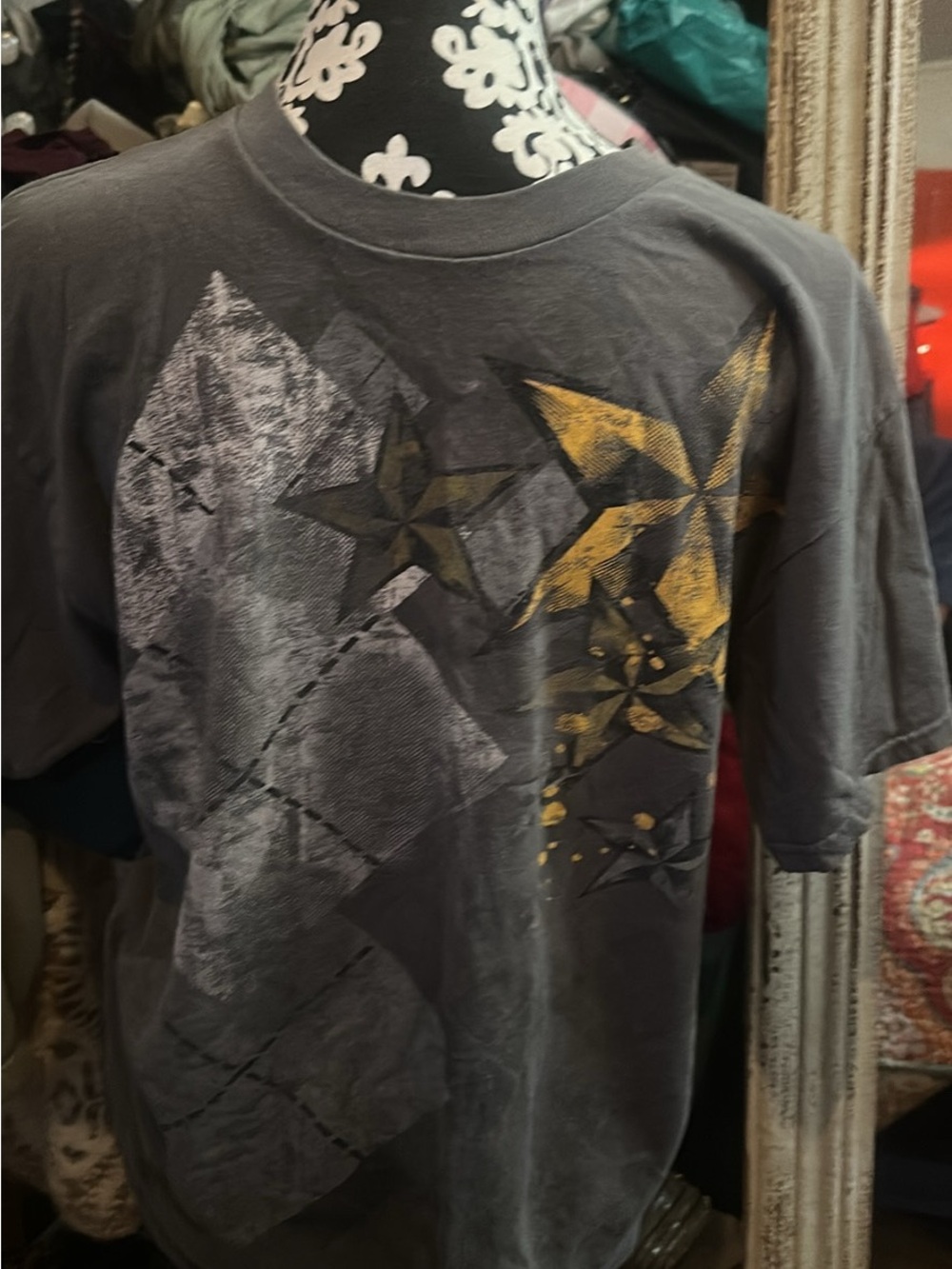 Lg Charcoal gray short sleeve shirt